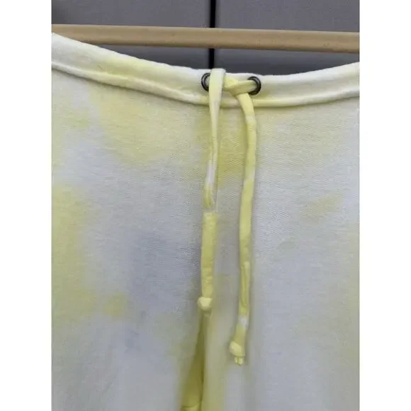 Chaser Yellow Tie Dye Drawstring Lounge Cropped Jogger Sweatpants Size Med NWT - Picture 5 of 11
